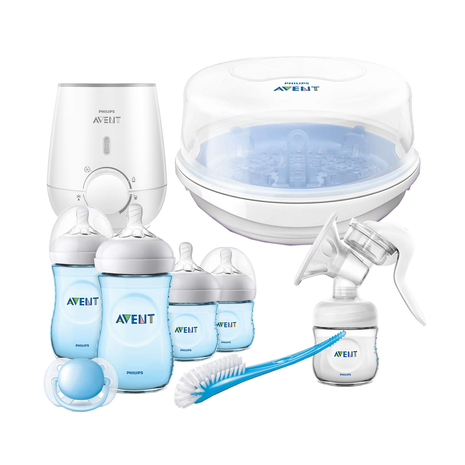 Imagen de Biberones Natural PHILIPS AVENT 2861NTAZ Set Completo  Azul 10pz